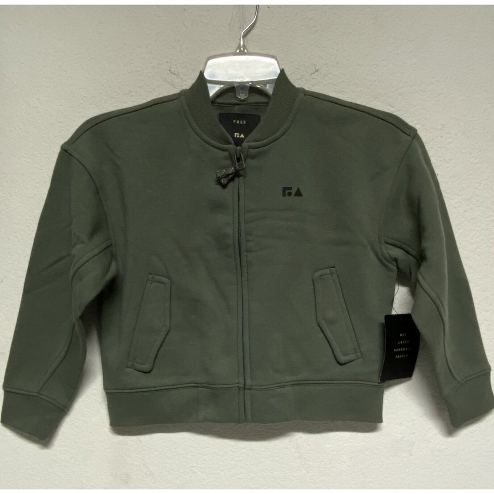 Boys free assembly XS 4/5 zip up hoodie warm NWT green